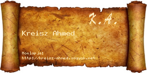 Kreisz Ahmed névjegykártya